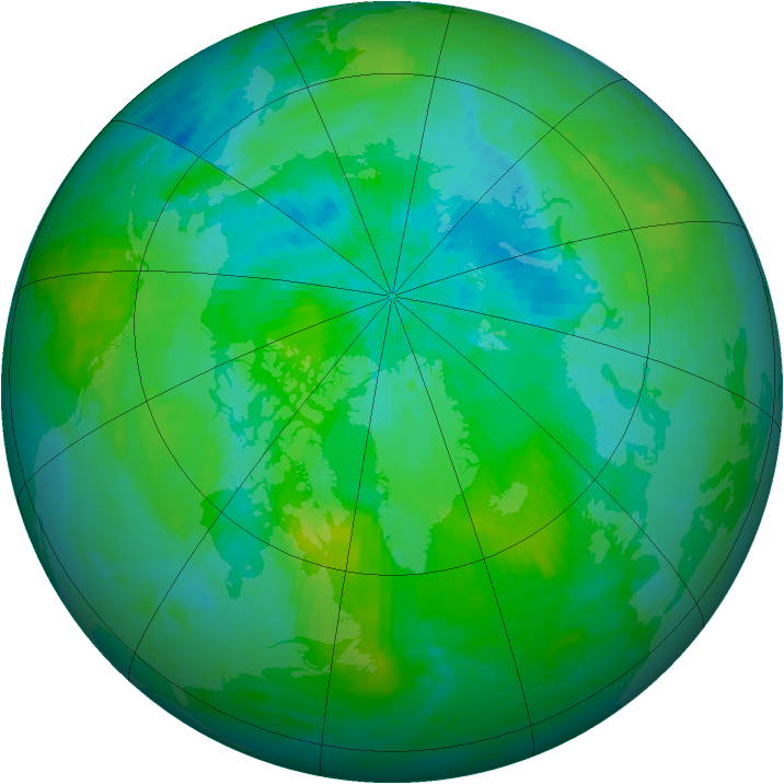 Arctic ozone map for 25 August 2001